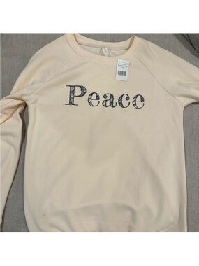 Peace Graphic Crewneck Sweatshirt - Cream